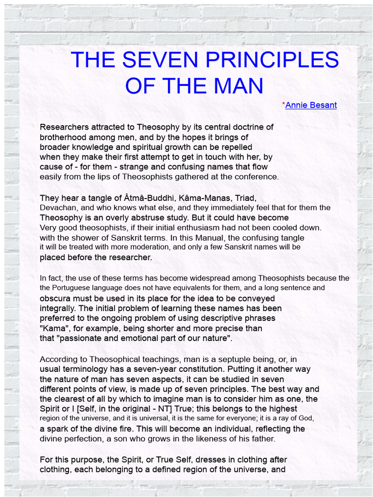 Understanding the Seven Principles of Man | PDF | Theosophy | Soul