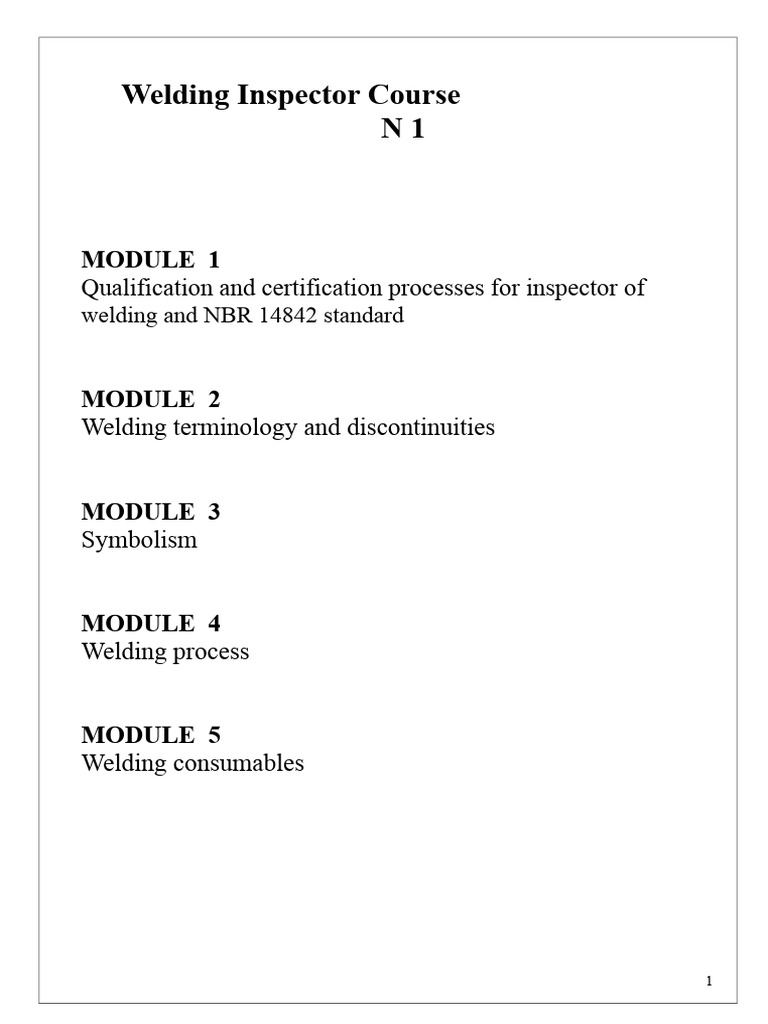 Welding Inspector Certification Course | PDF | Welding | Construction