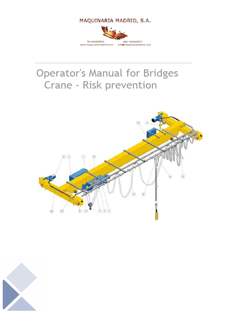 Bridge Crane Operator Safety Manual | PDF | Crane (Machine) | Relay