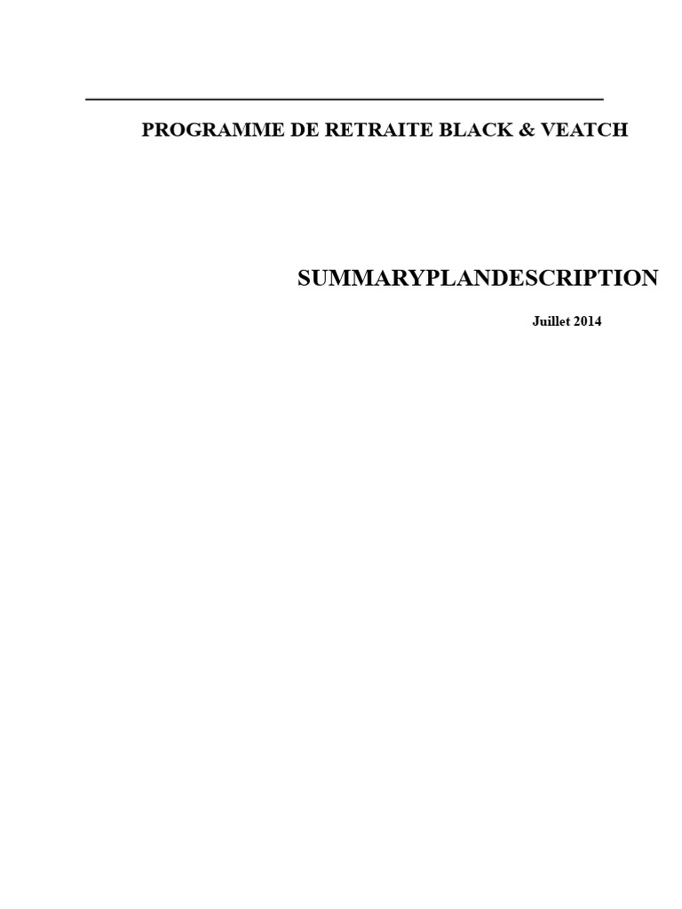 Programme de Retraite Black & Veatch | PDF | 401(k) | Retraite