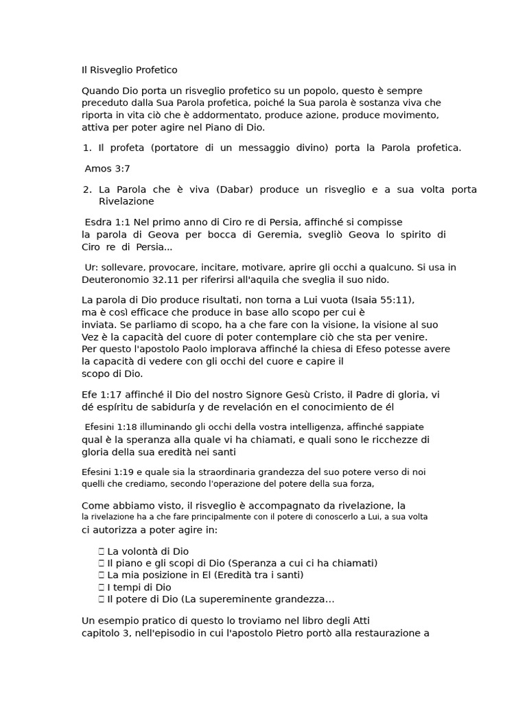 Il Risveglio Profetico Dabar | PDF