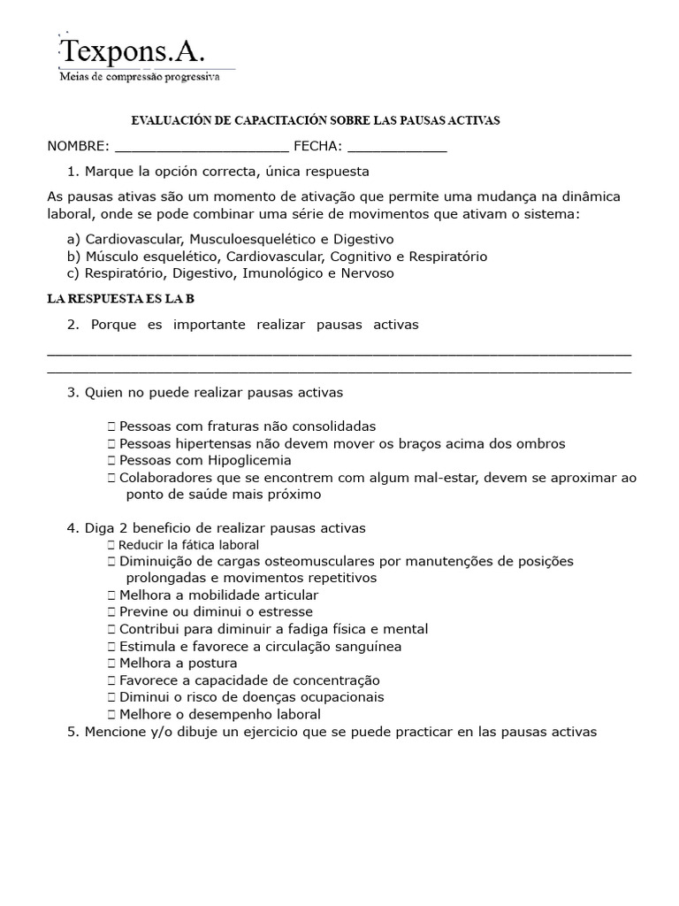 Importância das Pausas Ativas no Trabalho | PDF