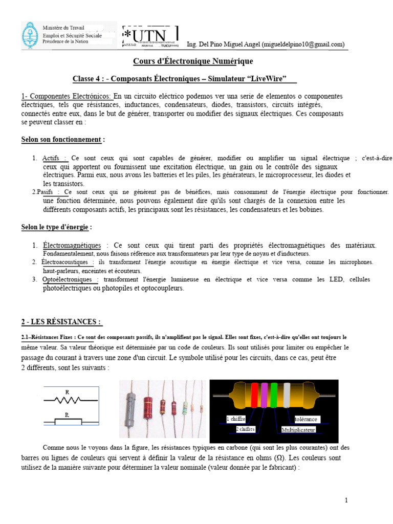Composants Électroniques et Résistances | PDF | Condensateur | Diode
