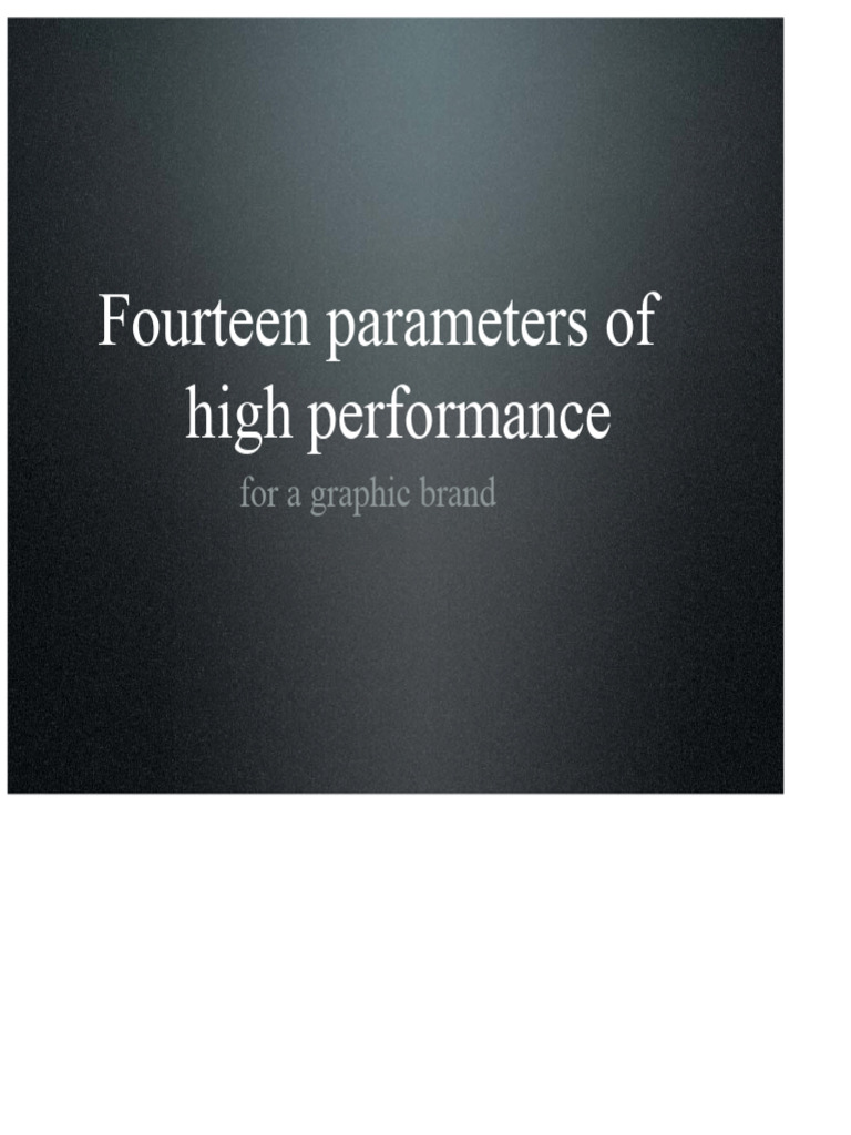 High Performance Parameters of a Graphic Brand | PDF | Semantics | Brand