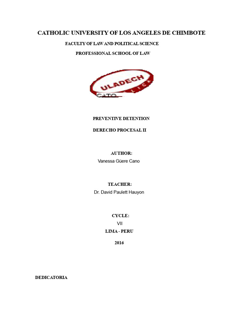 Understanding Preventive Detention Law | PDF | Crimes | Crime & Violence