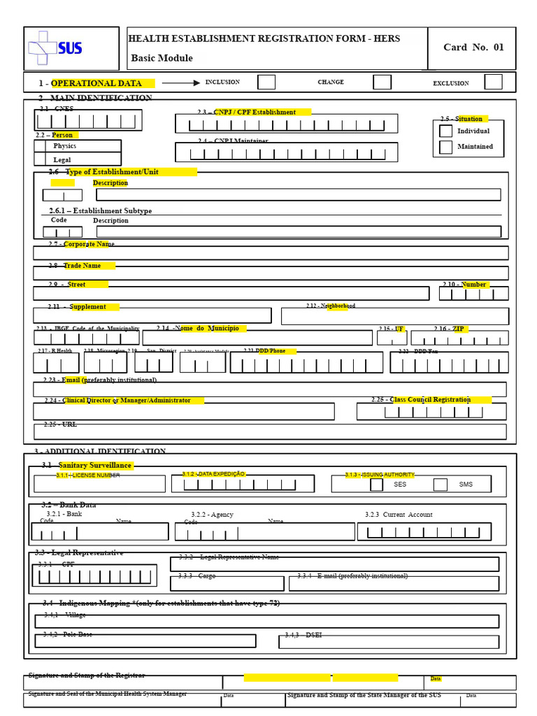 Health Establishment Registration Form | PDF | Clinic | Surgery
