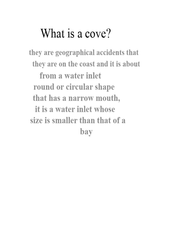 Understanding Cove Formation and Examples | PDF