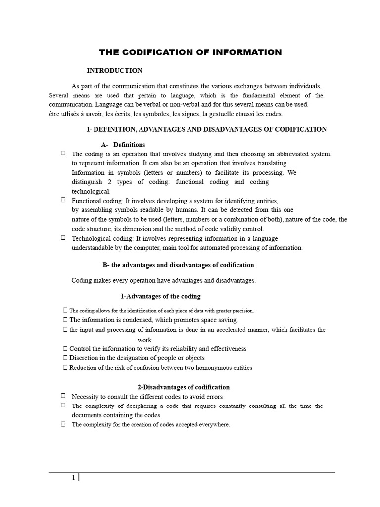 Understanding Information Codification | PDF | Code | Information