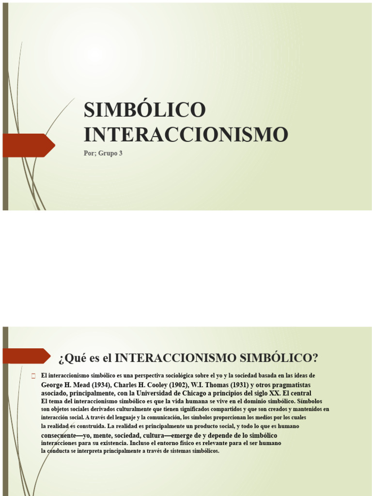 Teoría del Interaccionismo Simbólico | PDF | Los símbolos | Sociedad