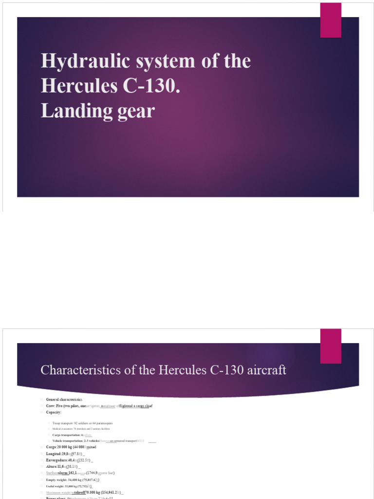 Hercules C-130 Hydraulic System Overview | PDF | Valve | Lockheed C 130 ...