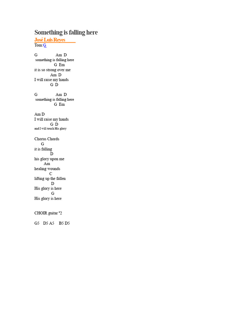 Something is Falling Here Lyrics | PDF