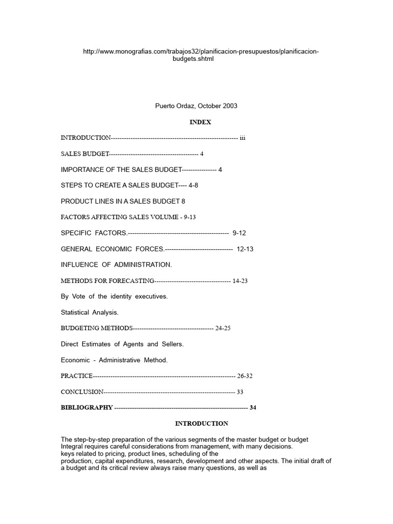 Sales Budget Planning Guide | PDF | Forecasting | Coefficient Of ...