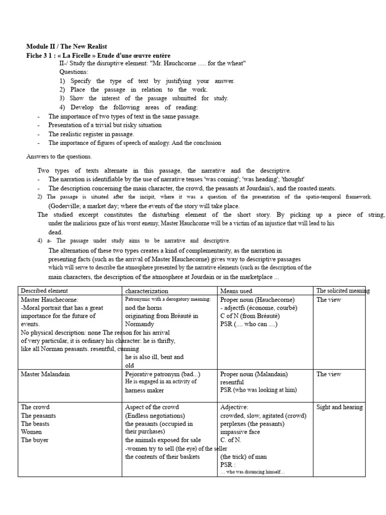 Module II Sheet 4 The Disturbing Element The String | PDF | Linguistic ...