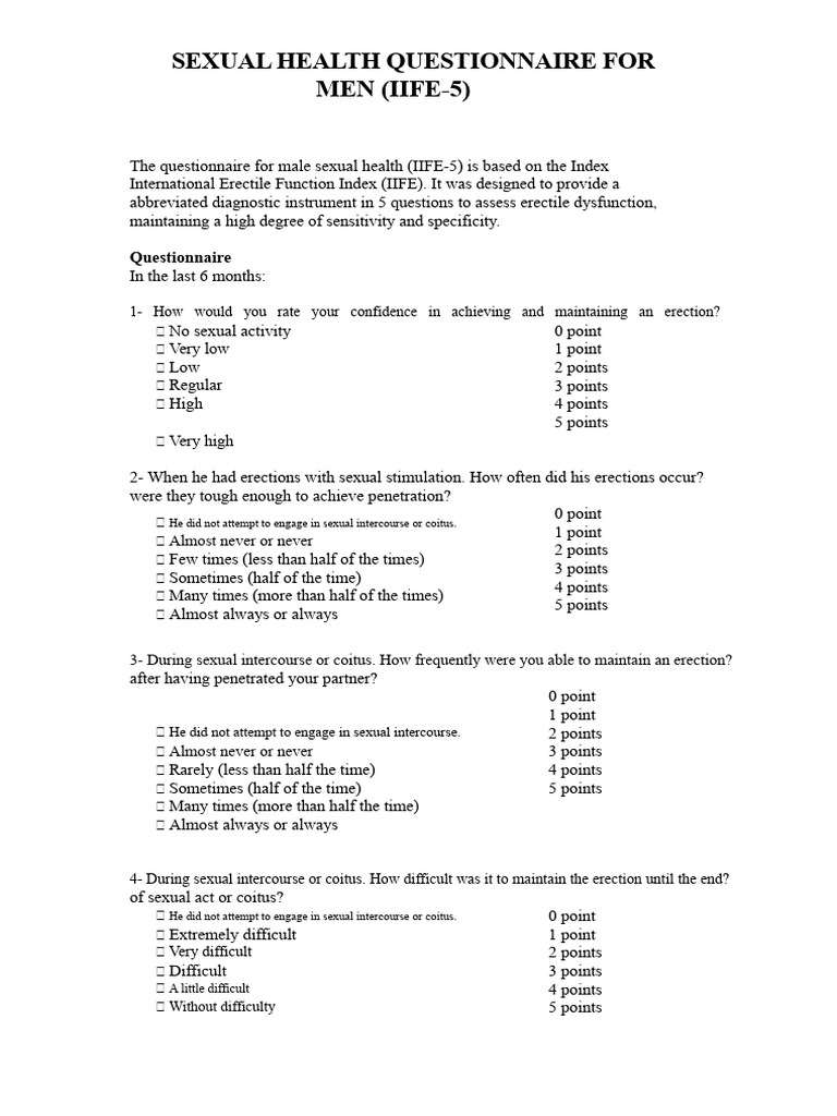 Male and Female Sexual Health Questionnaires | PDF | Orgasm | Sexual ...