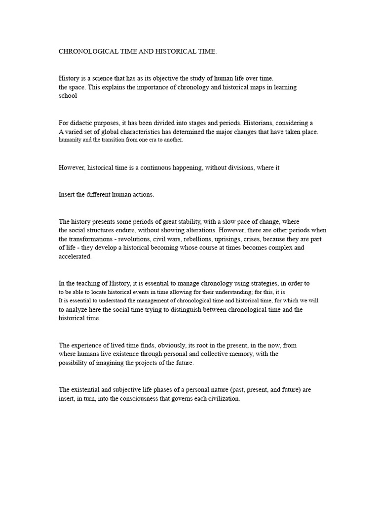 Understanding Chronological vs Historical Time | PDF | Cognitive ...