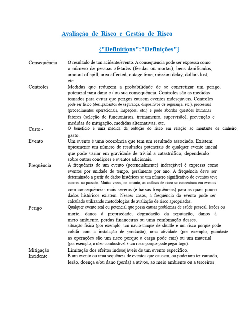 Gestão e Avaliação de Risco Marítimo | PDF | Avaliação de risco ...