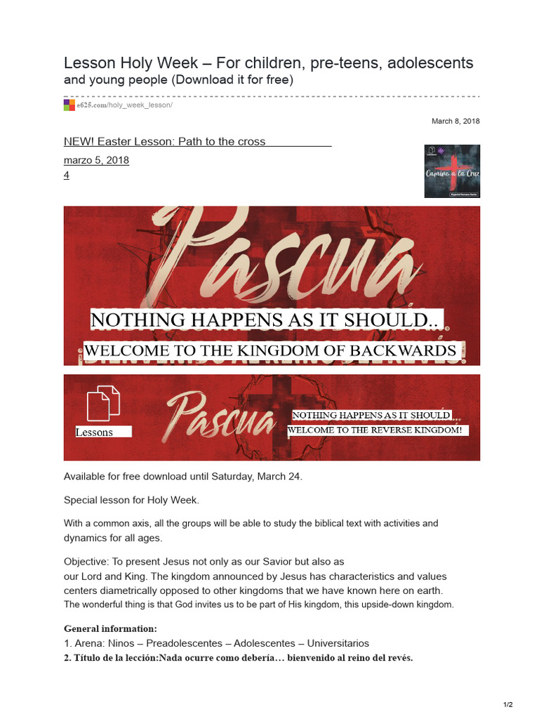 Free Holy Week Lesson for All Ages | PDF