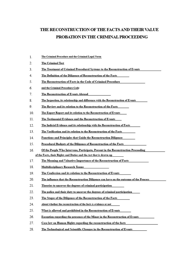 Reconstruction of Facts in Criminal Law | PDF | Prosecutor | Witness