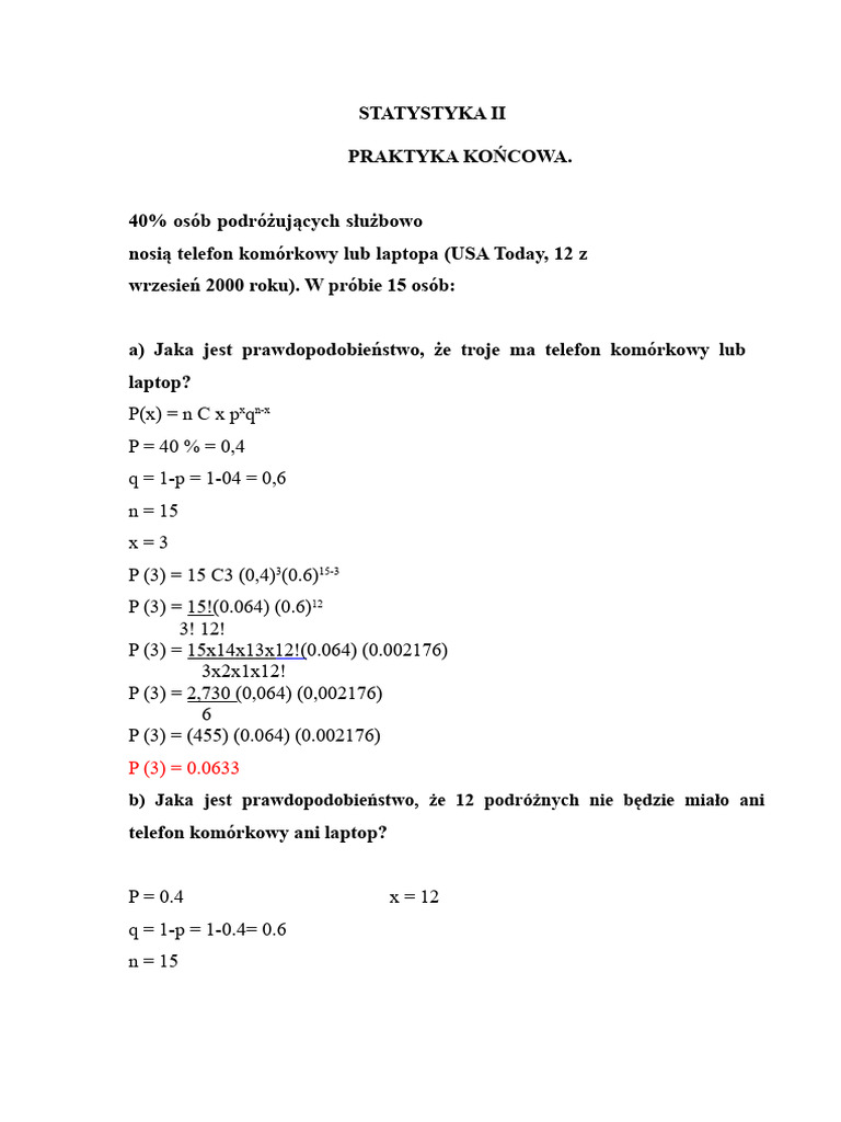 Statystyka Ii | PDF