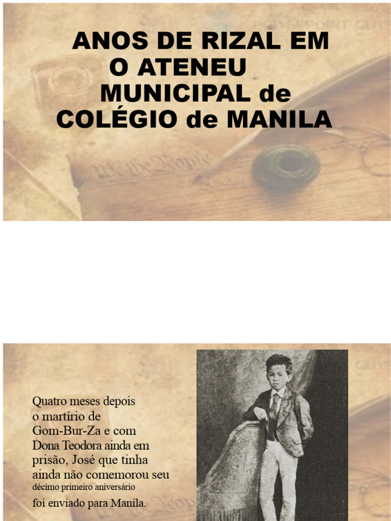 Anos de Rizal no Ateneo Municipal | PDF | Manila | Cristóvão Colombo