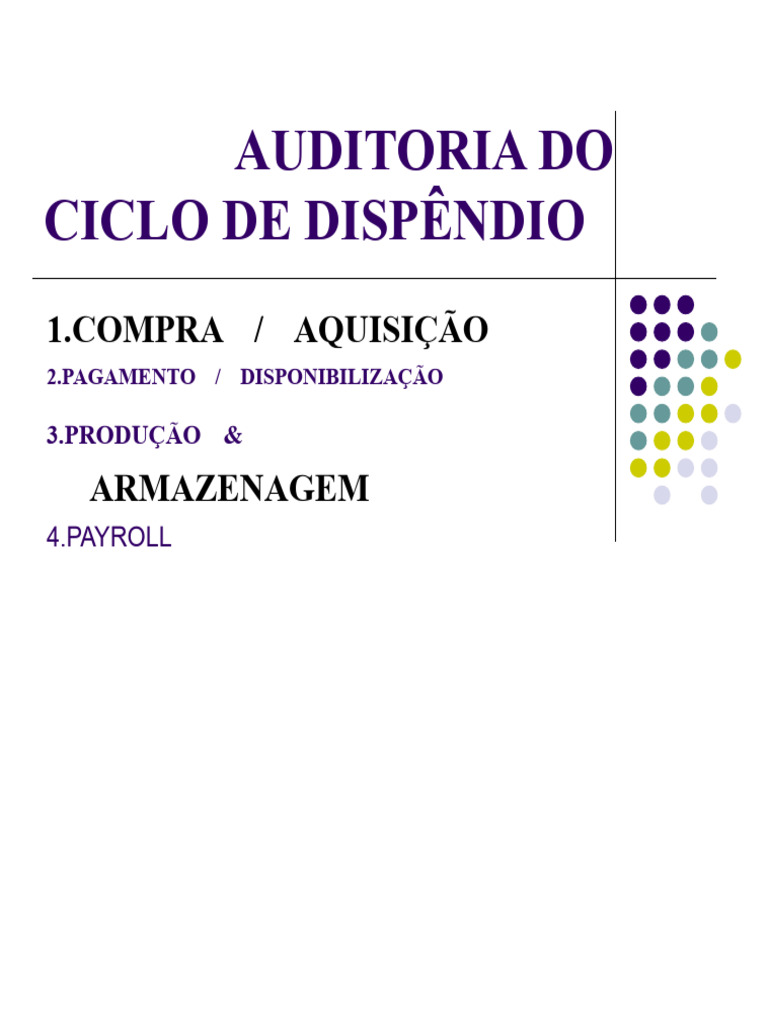 Auditoria do Ciclo de Compras e Pagamentos | PDF | Despesa | Cupom
