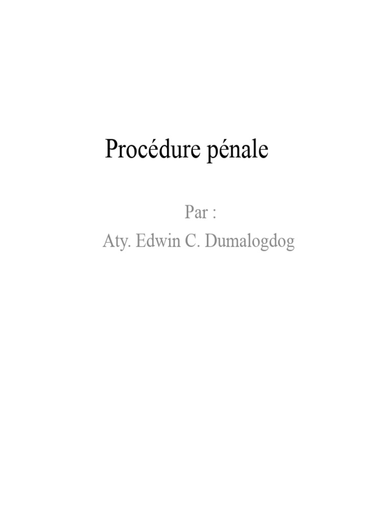 Comprendre la procédure pénale | PDF | Crimes | Crime et violence