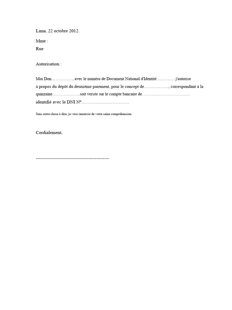 Autorisation de paiement bancaire | PDF