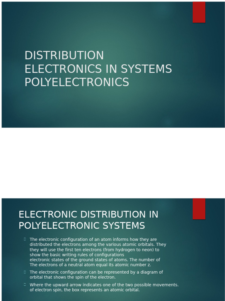 Electronic Distribution in Poly-Electronic Systems | PDF | Atomic ...