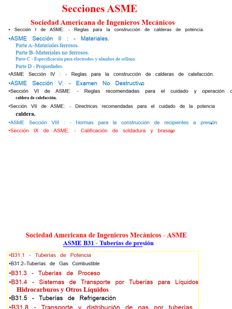 Normas y Secciones ASME y API | PDF