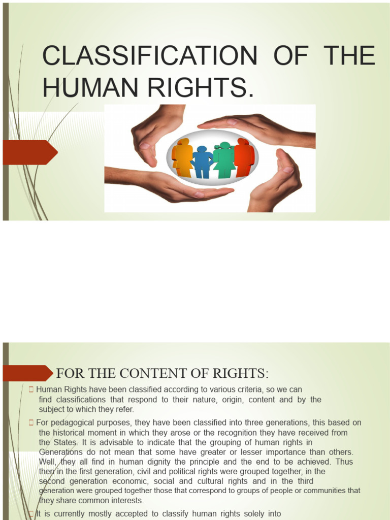 Human Rights Classification Overview | PDF | Human Rights | Rights