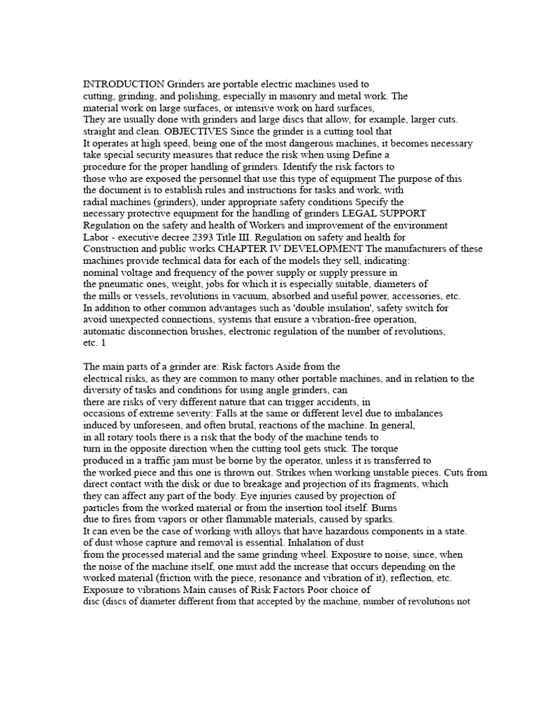 Grinder Safety Guidelines and Procedures | PDF | Grinding (Abrasive ...