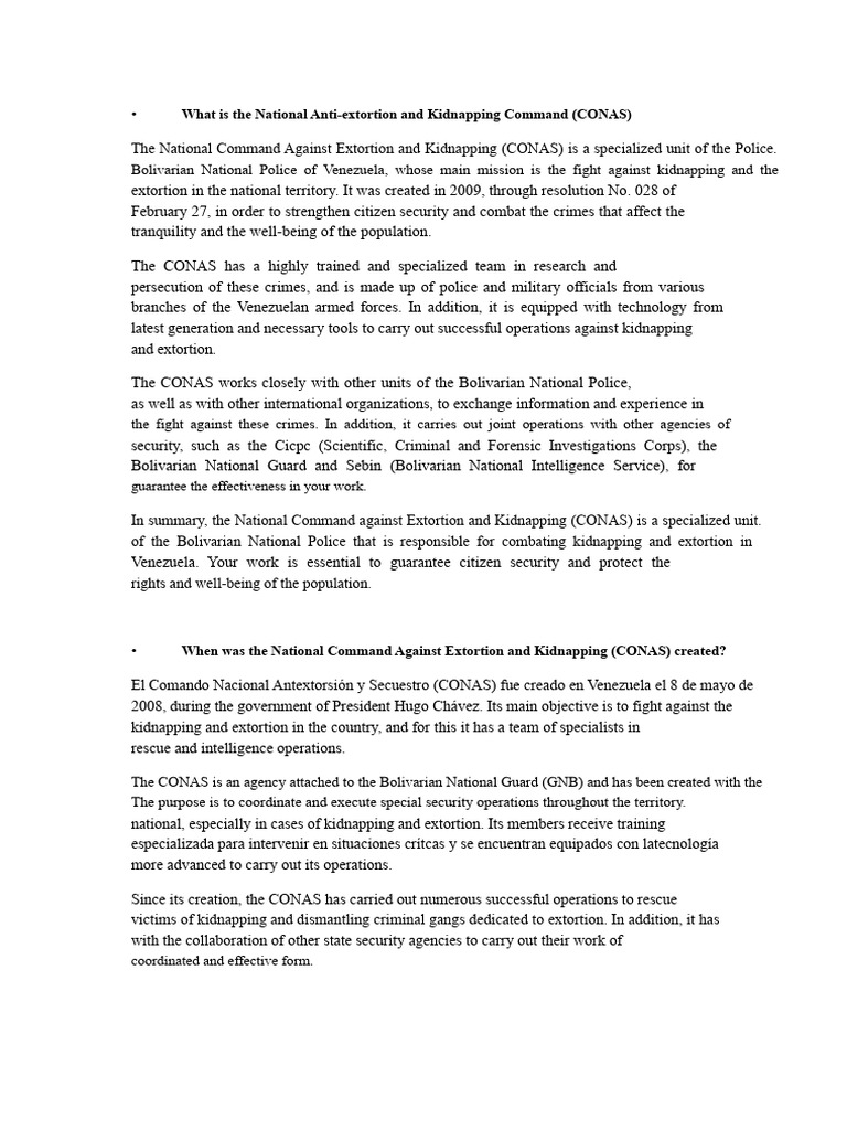 National Anti-Extortion and Kidnapping Command | PDF | Criminal Law ...