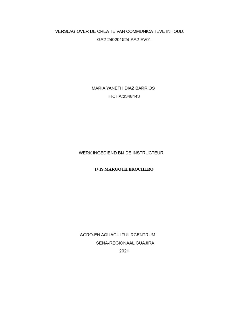 Rapport Over de Creatie Van Communicatieve Inhoud | PDF