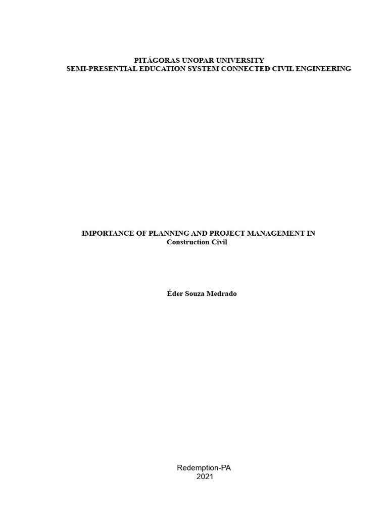 Importance of Project Planning in Construction | PDF | Project Management