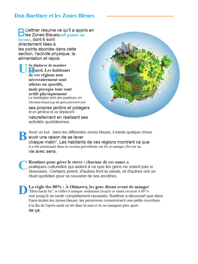 Les 9 leçons des Zones Bleues | PDF