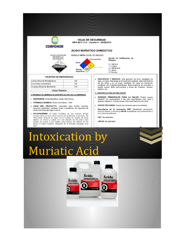 Muriatic Acid Intoxication Management Guide | PDF | Hydrochloric Acid ...