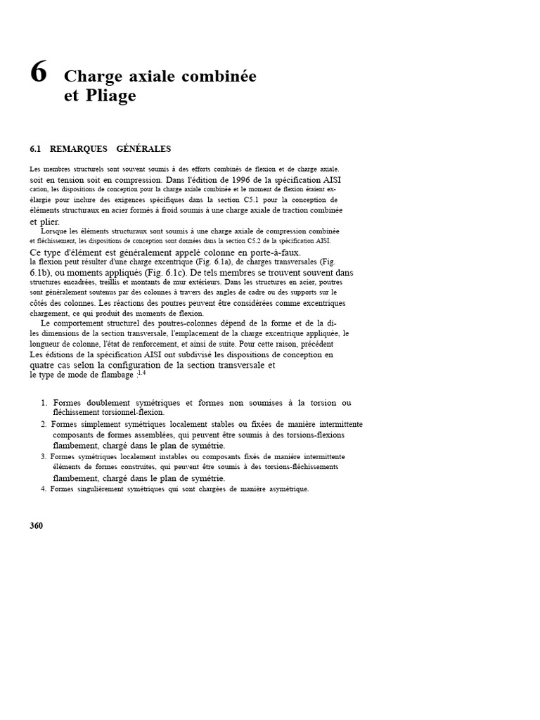Charge axiale combinée et flexion en acier | PDF | Flambage | Flexion ...