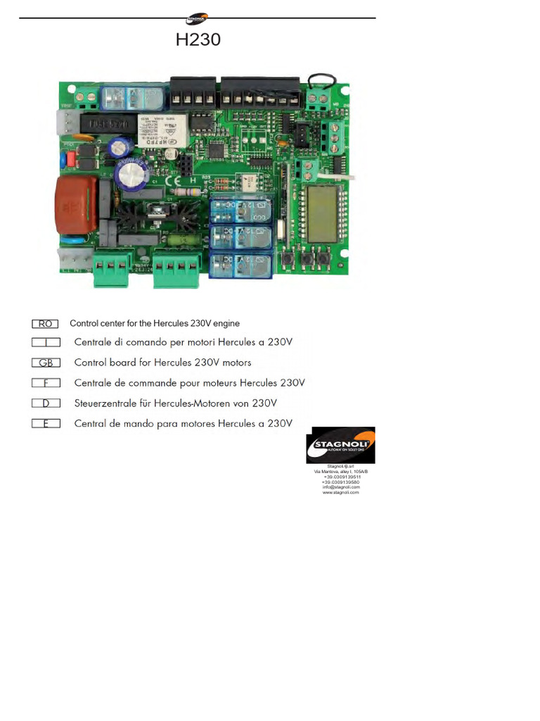 Hercules 230V Control Center Guide | PDF | Switch | Radio