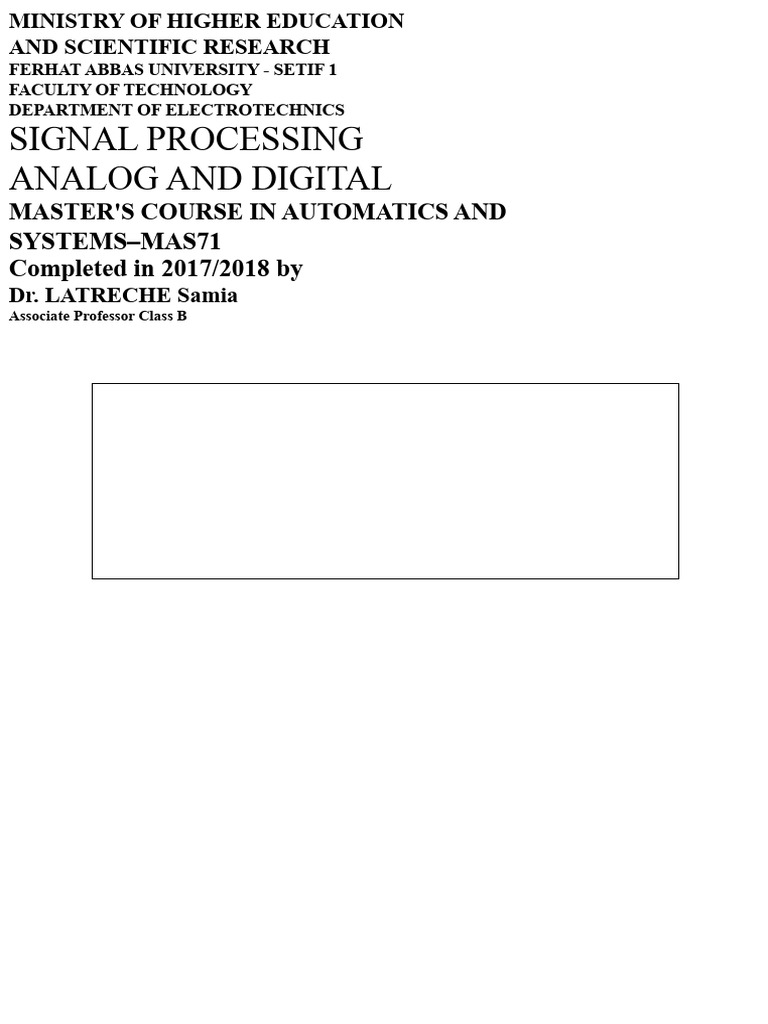 Analog and Digital Signal Processing Guide | PDF | Filter (Signal ...