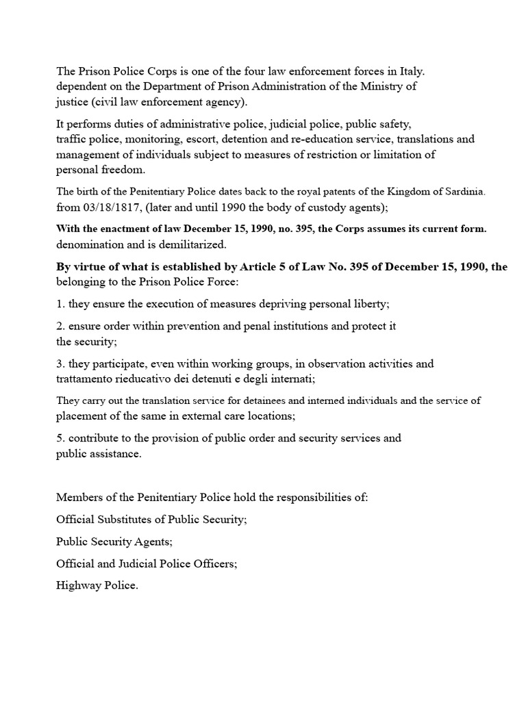 Essential Penitentiary Police | PDF | Prison | Police