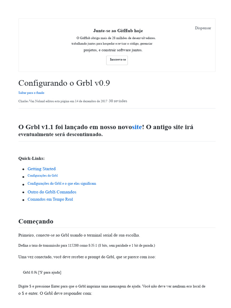 Configurando o GRBL v0.9 Wiki Do GRBL - GRBL GitHub | PDF | Tempo ...