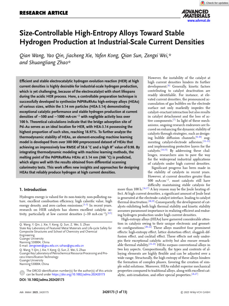09 - 2025 - Advanced Materials - Size Controllable High Entropy Alloys ...