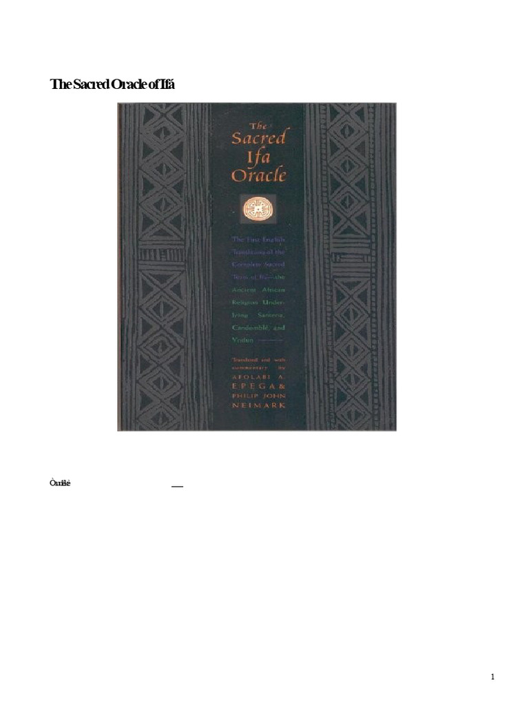 Understanding the Ifá Oracle Ejiogbe | PDF | Spirituality