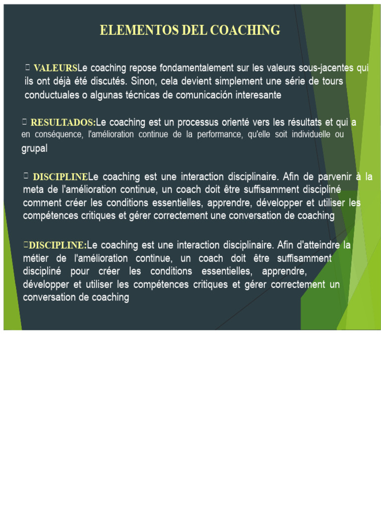 Éléments clés du coaching efficace | PDF