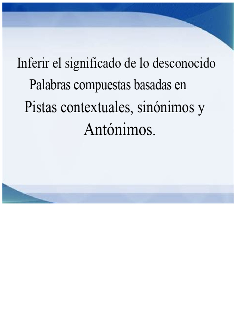 Inferencia de Significados en Palabras Compuestas | PDF