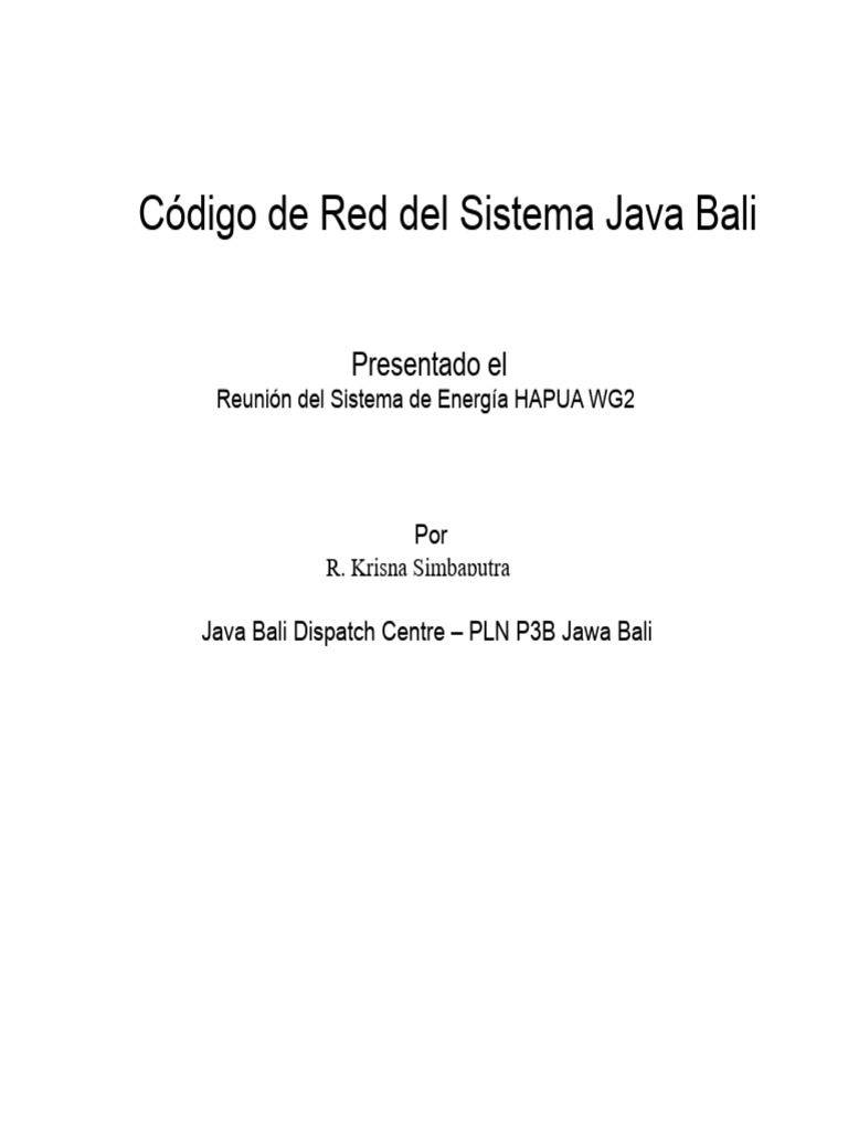 Apéndice 7. Código de Red de Indonesia. 27 de Enero de 2009. TOR Del ...