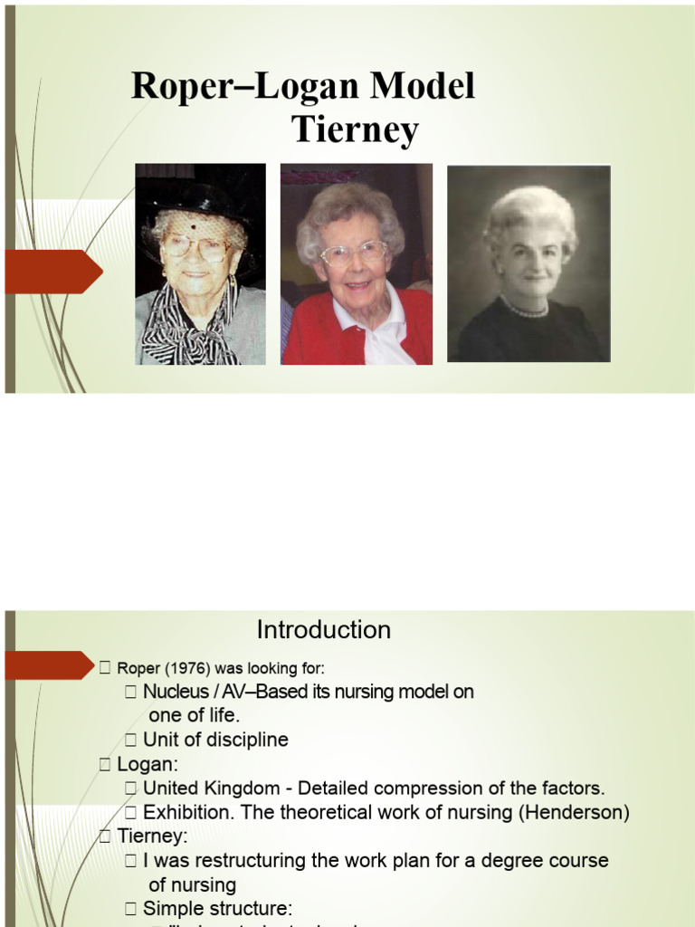 Roper – Logan – Tierney Model | PDF | Nursing | Psychology
