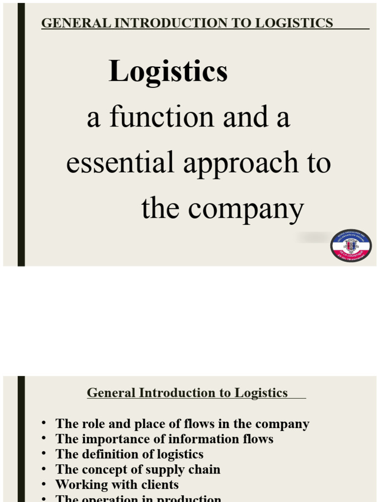 Logistics Course | PDF | Logistics | Supply Chain