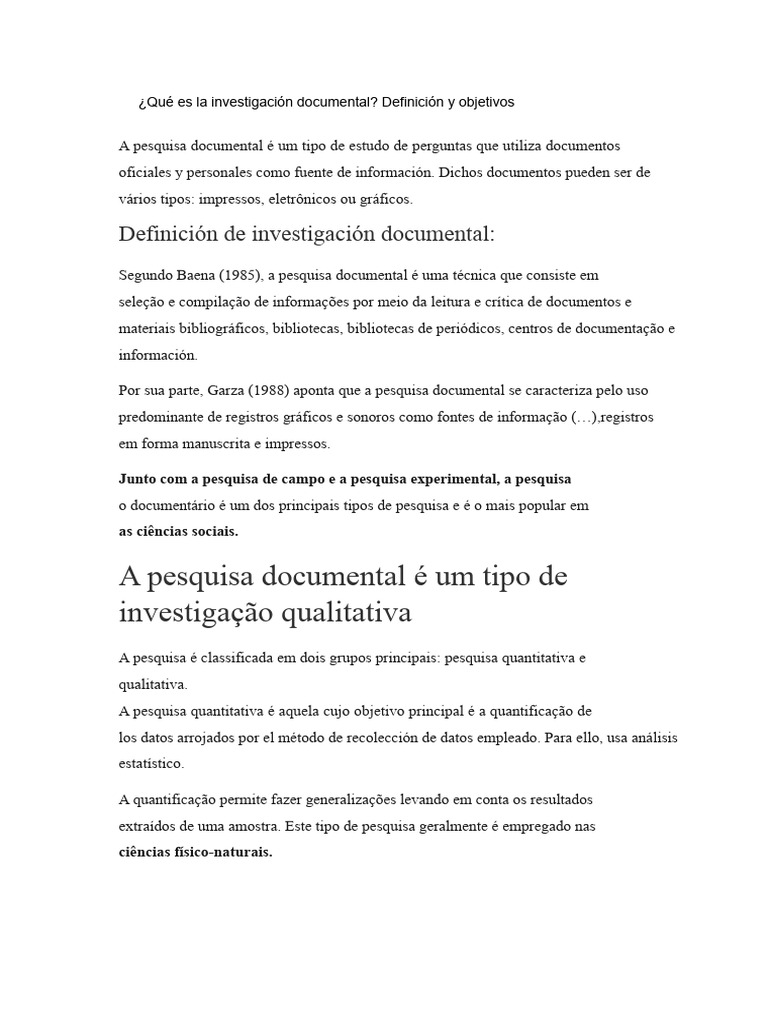 O que é Pesquisa Documental? Definição e Tipos | PDF | Science | Informação