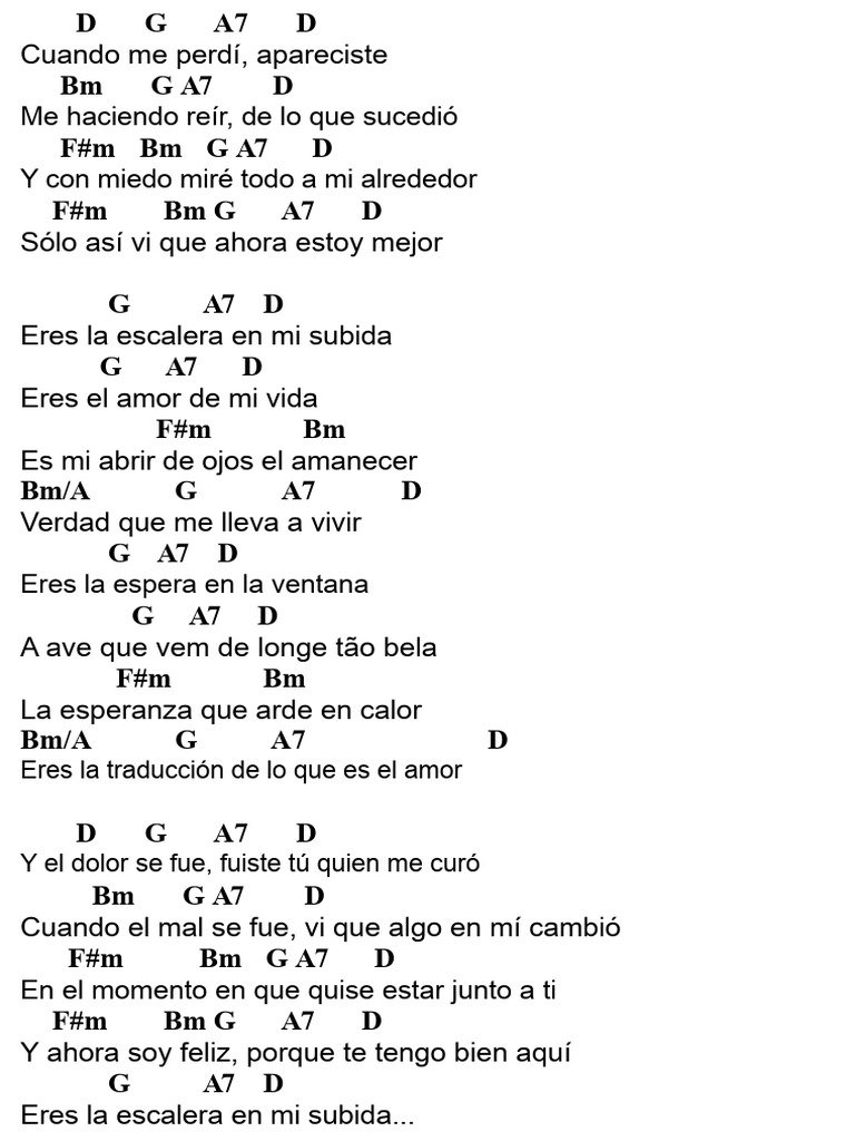 Eres la escalera en mi subida: letra de amor | PDF